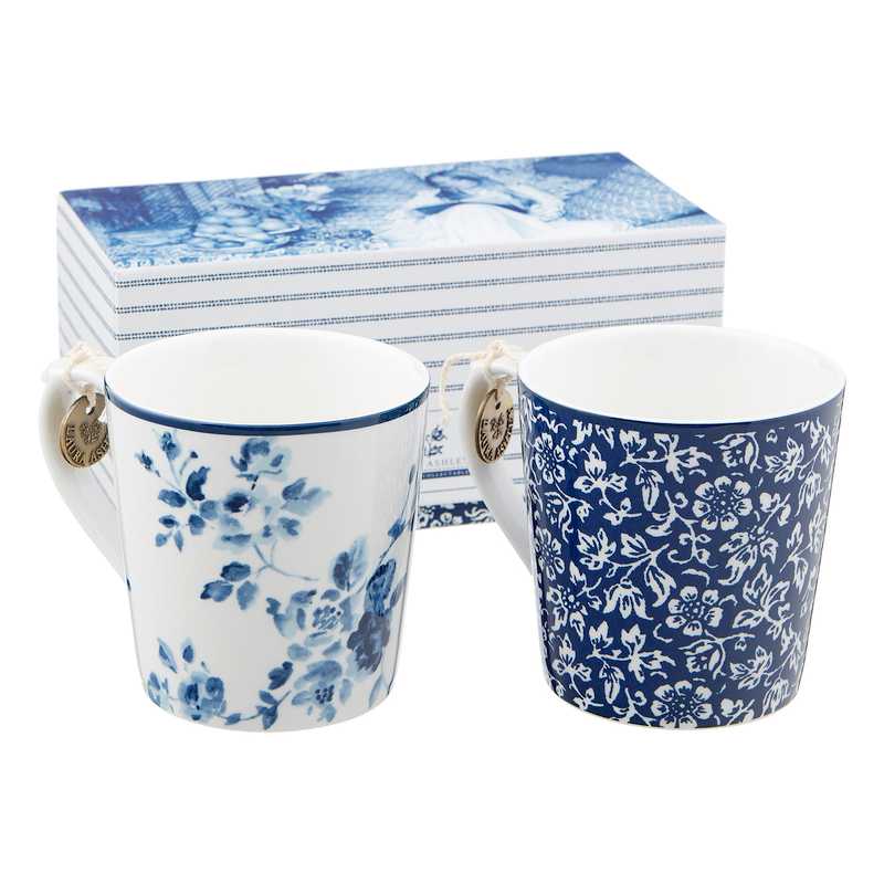 Laura Ashley Porzellanbecherset Alyssa und blaue Rose