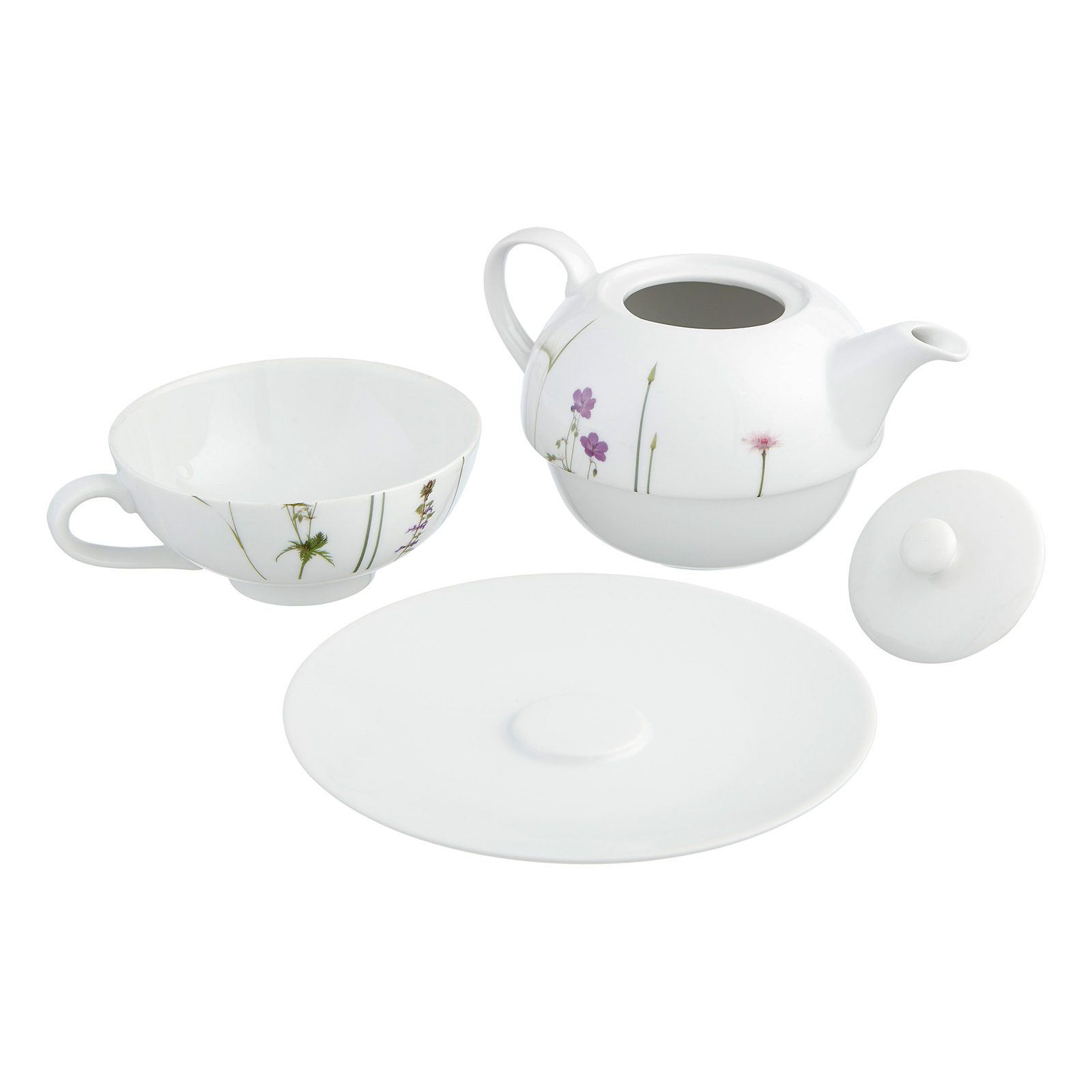 Tea For One Set mit Motiv Flockenblume