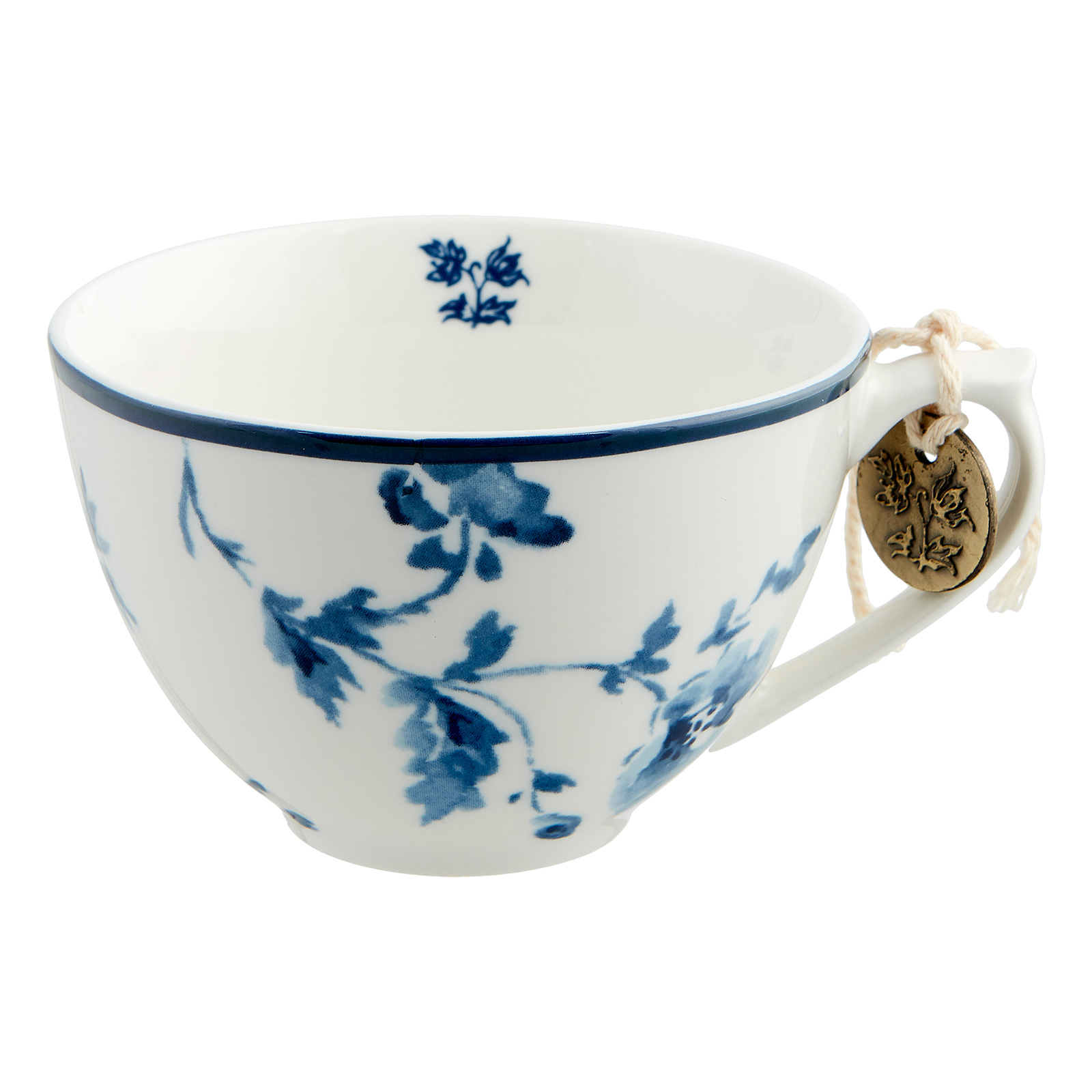 Laura Ashley Porzellantasse mit Untertasse blaue Rose