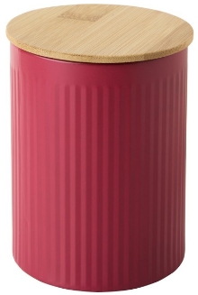 Metalldose rot mit Bambusdeckel