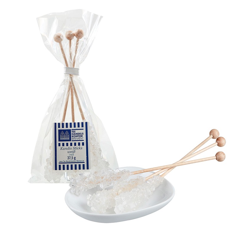 Weiße Kandis-Sticks  (3 Stück)