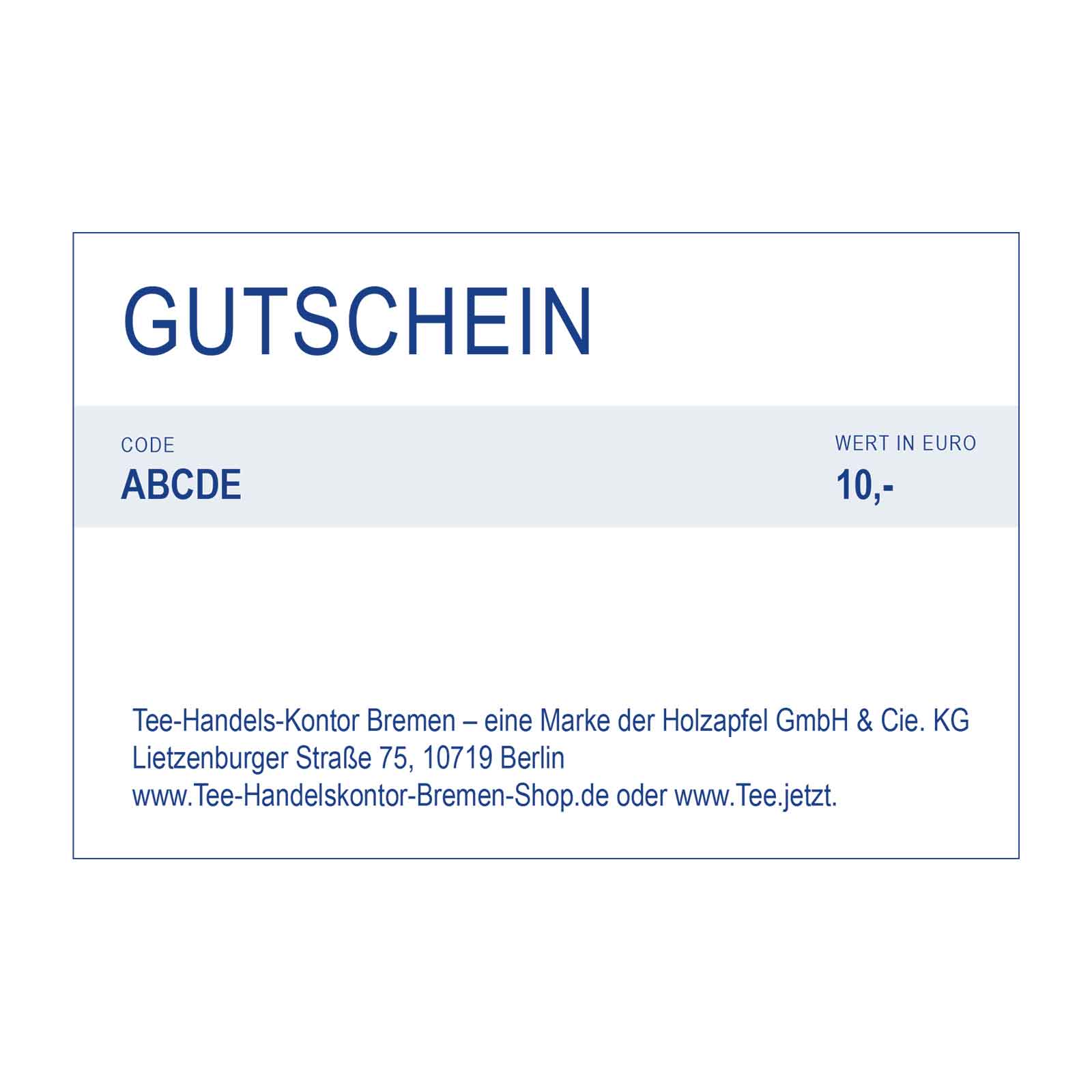 Webshop-Gutschein 10 €