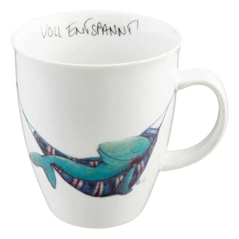 Porzellanbecher mit Motiv Hängefisch