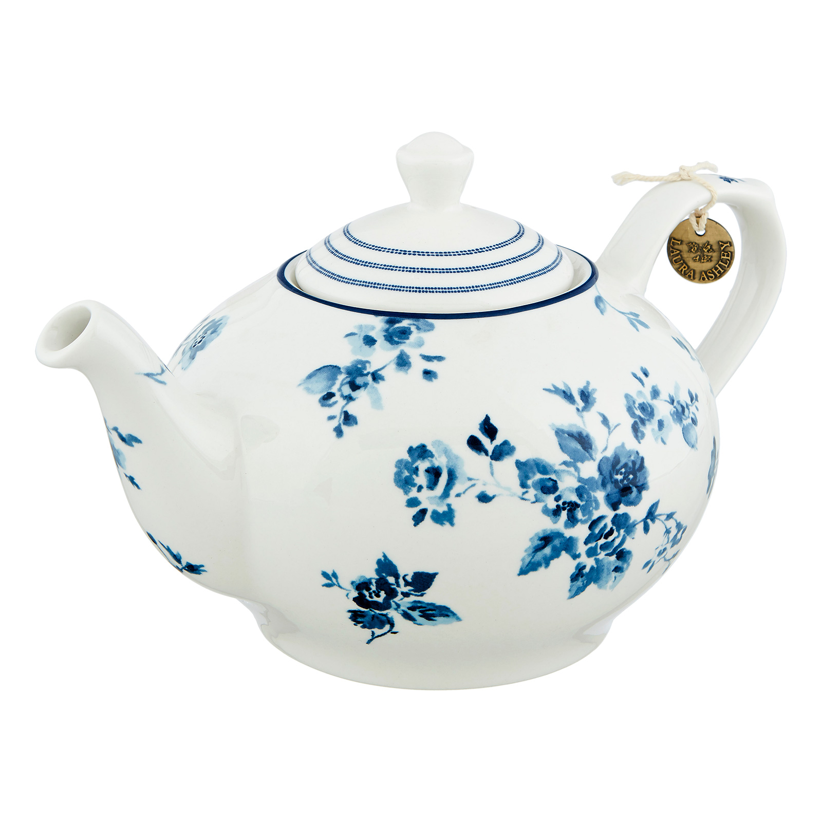 Laura Ashley Porzellan-Teekanne blaue Rose 1,6 l