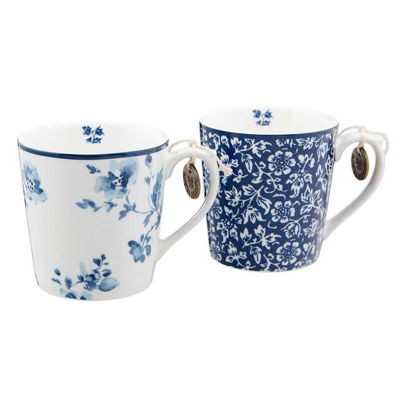 Laura Ashley Porzellanbecherset Alyssa und blaue Rose