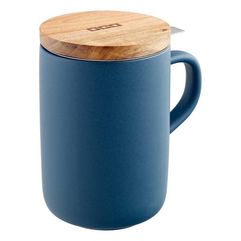 Steingut Teebecher Juliet inkl. Sieb & Deckel blau