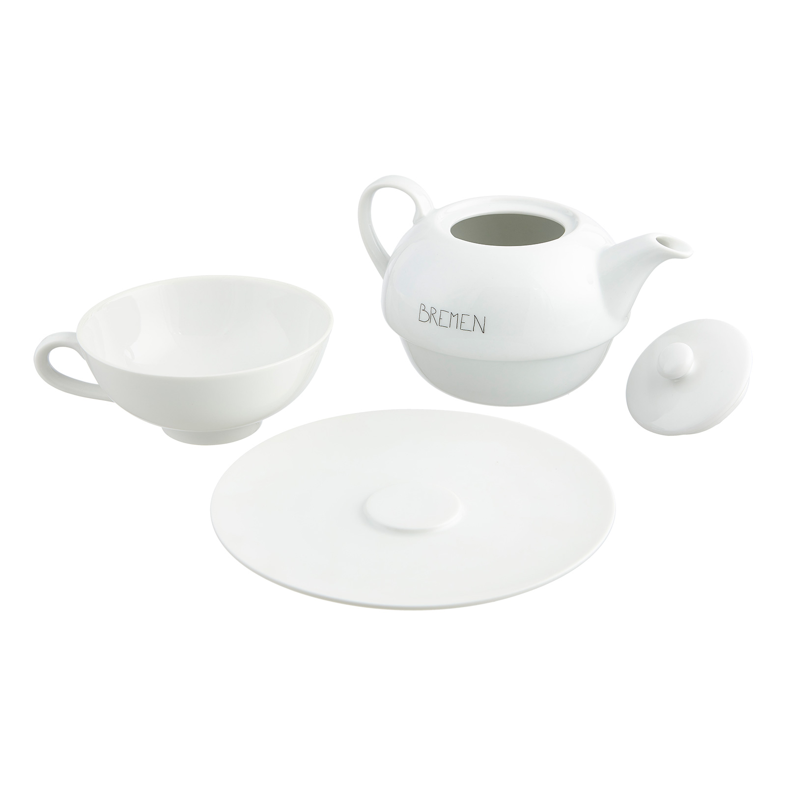 Tea For One Set mit Bremer Stadtmusikanten-Motiv bunt